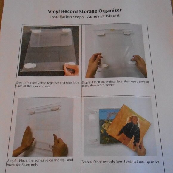 Antilope Vinyl Record Storage Rack - Holds 6 - Clear Acrylic - Wall Mounted-NEW - Picture 3 of 4